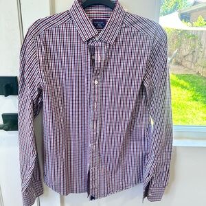 Untuckit Men's Red Checkered Shirt Small Slim